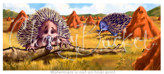 cheekybucket echidnas,childrens wall art,colourful kids prints,bedroom wall art,decorative bedroom wall