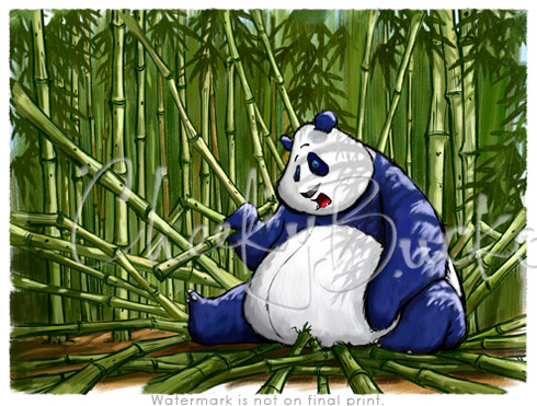 cheekybucket panda,childrens panda wall art,colourful kids prints,decorative kids animal prints