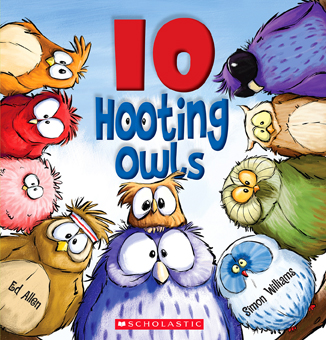 childrens books,10 hooting owls, scholastic kids books,simon williams illustrator