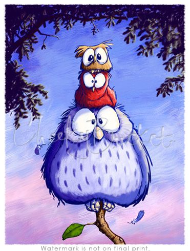 cheekybucket owls,childrens owl wall art,colourful kids prints,bedroom wall art,decorative kids animal prints
